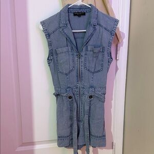 Central Park West Blue Denim Jumpsuit